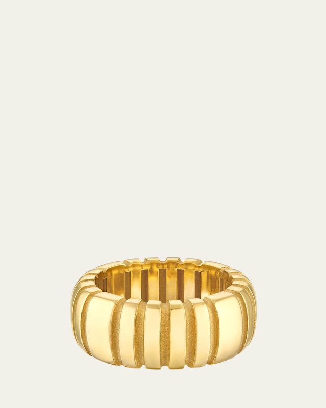 18K Yellow Gold Orla Large Ridge Band Ring